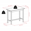 Winsome Sally 3-Piece Kitchen Island Solid Wood Dining Set in Antique Walnut