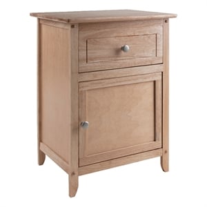 Winsome Eugene Transitional Solid Wood Night Stand with Cabinet in Natural