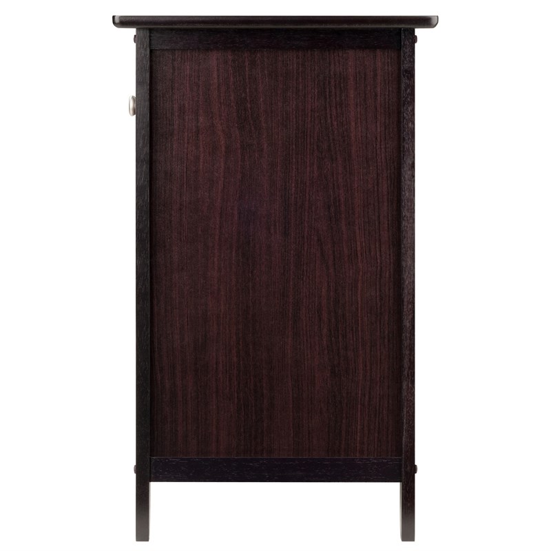 Winsome Eugene Transitional Solid Wood Nightstand with Cabinet in Espresso