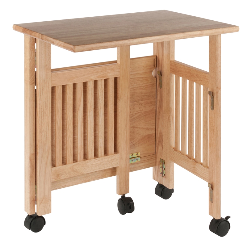 Winsome Mission Portable Foldable Solid Wood Printer Stand in Natural