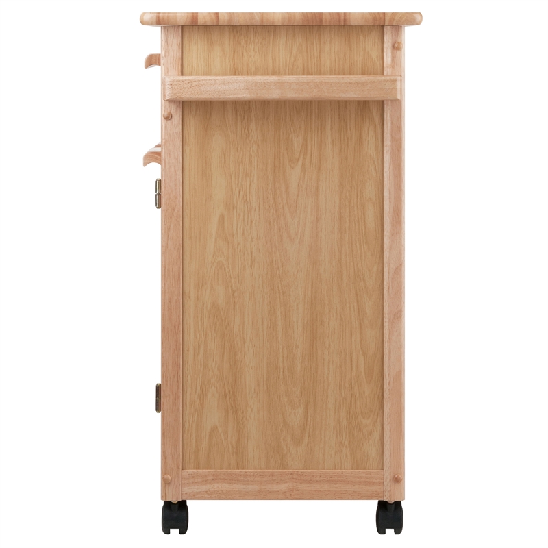 Winsome Hackett Beechwood Butcher Block Solid Wood Kitchen Cart in Natural