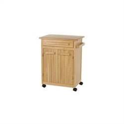   Butcher Block Natural Finish Kitchen Cart 021713820273  