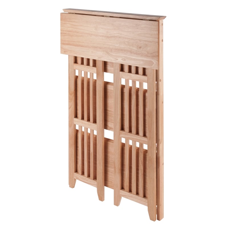 Winsome Mission 4-Tier Transitional Solid Wood Folding Bookcase in Natural