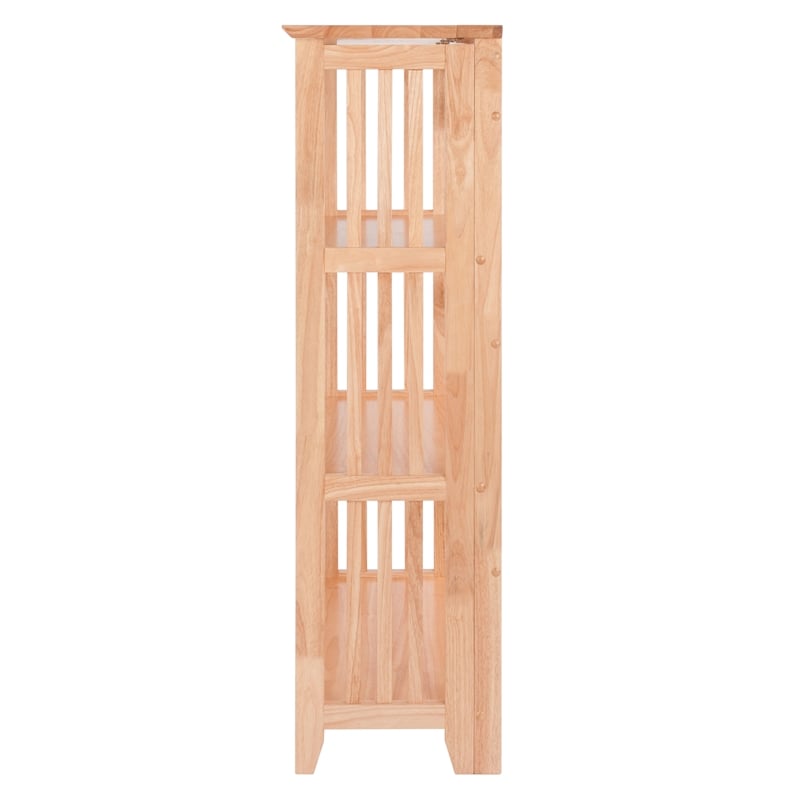 Winsome Mission 4-Tier Transitional Solid Wood Folding Bookcase in Natural