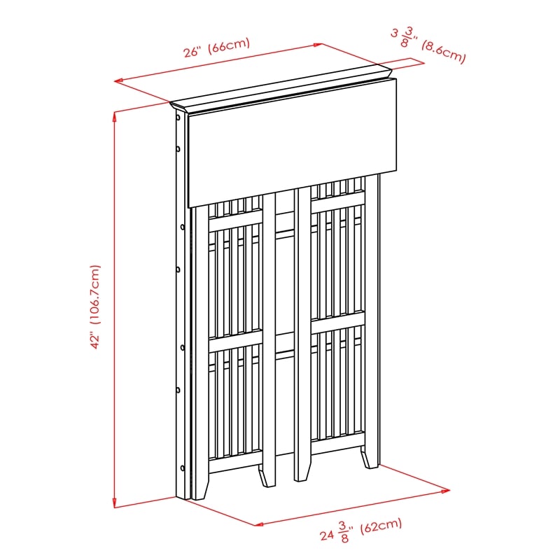 Winsome Mission 4-Tier Transitional Solid Wood Folding Bookcase in Natural