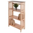 Winsome Mission 4-Tier Transitional Solid Wood Folding Bookcase in Natural