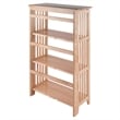 Winsome Mission 4-Tier Transitional Solid Wood Folding Bookcase in Natural