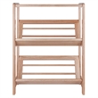 Winsome Juliet 2-Tier Transitional Solid Wood Bookshelf in Natural