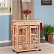 Winsome Suzanne 3-Piece Drop Leaf Solid Wood Kitchen Cart w/ 2 Stools in Natural