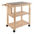 Winsome Mario Utility Butcher Block Solid Wood Kitchen Cart in Natural