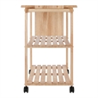 Winsome Mario Utility Butcher Block Solid Wood Kitchen Cart in Natural