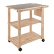 Winsome Mario Utility Butcher Block Solid Wood Kitchen Cart in Natural