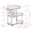 Winsome Jimmy Entertainment Transitional Solid Wood Bar Cart in Espresso