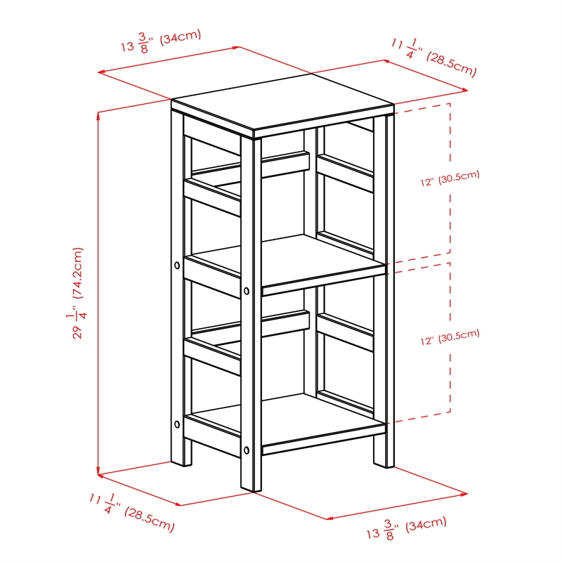 Winsome Leo 2 Section Transitional Solid Wood Book Shelving Unit in Espresso