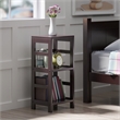 Winsome Leo 2 Section Transitional Solid Wood Book Shelving Unit in Espresso