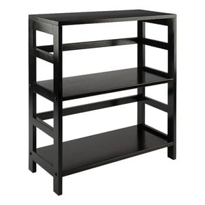 Winsome Leo 2-Section Wide Transitional Solid Wood Storage Book Shelf - Espresso