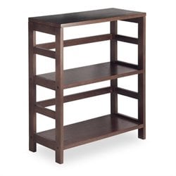 Winsome Leo 2 Section Wide Storage Shelf Espresso Bookcase