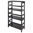 Winsome Leo 3-Section Wide Transitional Solid Wood Storage Book Shelf - Espresso