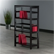 Winsome Leo 3-Section Wide Transitional Solid Wood Storage Book Shelf - Espresso
