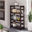 Winsome Leo 3-Section Wide Transitional Solid Wood Storage Book Shelf - Espresso