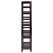 Winsome Leo 4-Section Tall Transitional Solid Wood Storage Book Shelf - Espresso