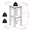 Winsome Linea Transitional Solid Wood End Table with Chrome Accents in Espresso