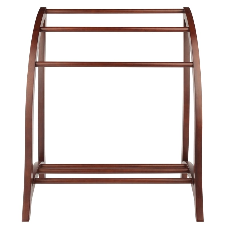 Winsome Betsy Quilt Solid Wood Blanket Rack Closet Organizer in Antique Walnut