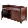 Winsome Charleston Storage Transitional Solid Wood Bench in Antique Walnut