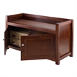 Winsome Charleston Storage Transitional Solid Wood Bench in Antique Walnut