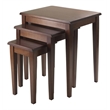 Winsome Regalia 3-Piece Transitional Solid Wood Nesting Tables in Anitque Walnut