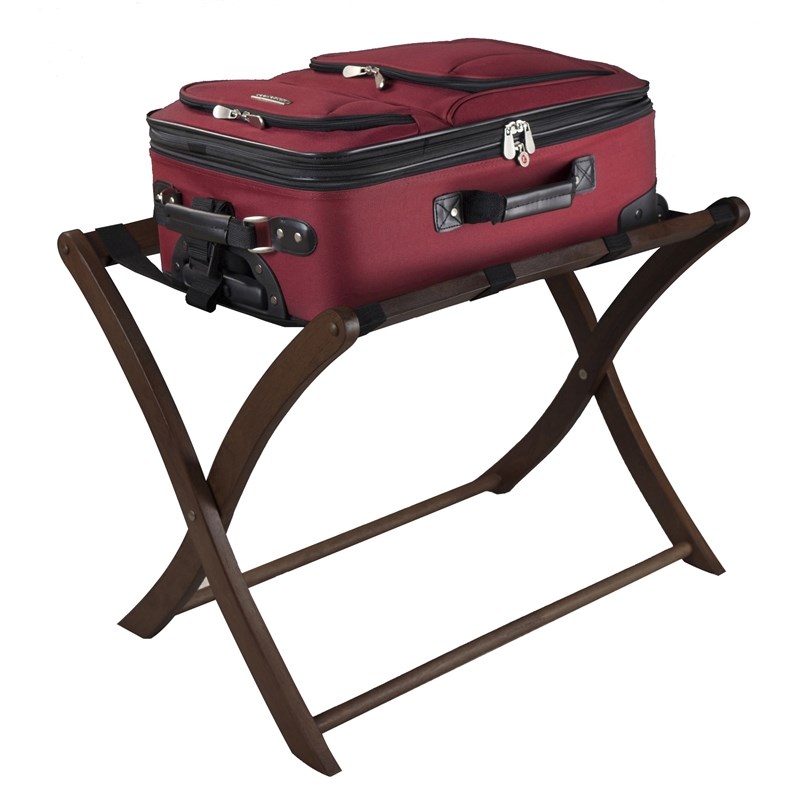 Winsome Scarlett Transitional Solid Wood Luggage Rack in Antique Walnut