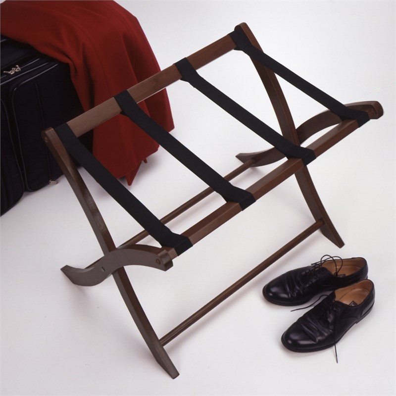 Winsome Scarlett Transitional Solid Wood Luggage Rack in Antique Walnut