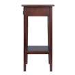 Winsome Regalia Phone Stand Solid Wood Accent Table in Anitque Walnut