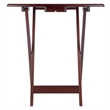 Winsome Darryl 5-Piece Curved Rectangular Solid Wood TV Tray Set in Walnut