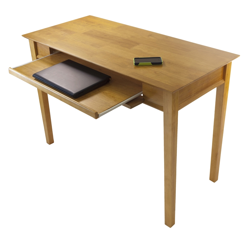 Winsome Studio Transitional Solid Wood Writing Desk in Honey Pine