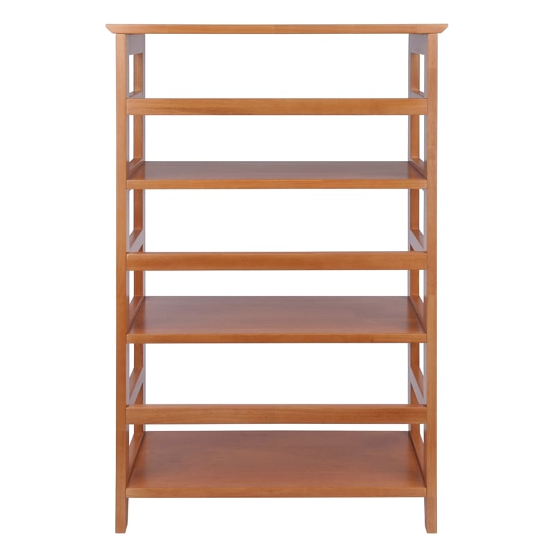Winsome Studio 3-Tier Transitional Solid Wood Bookshelf in Honey Brown