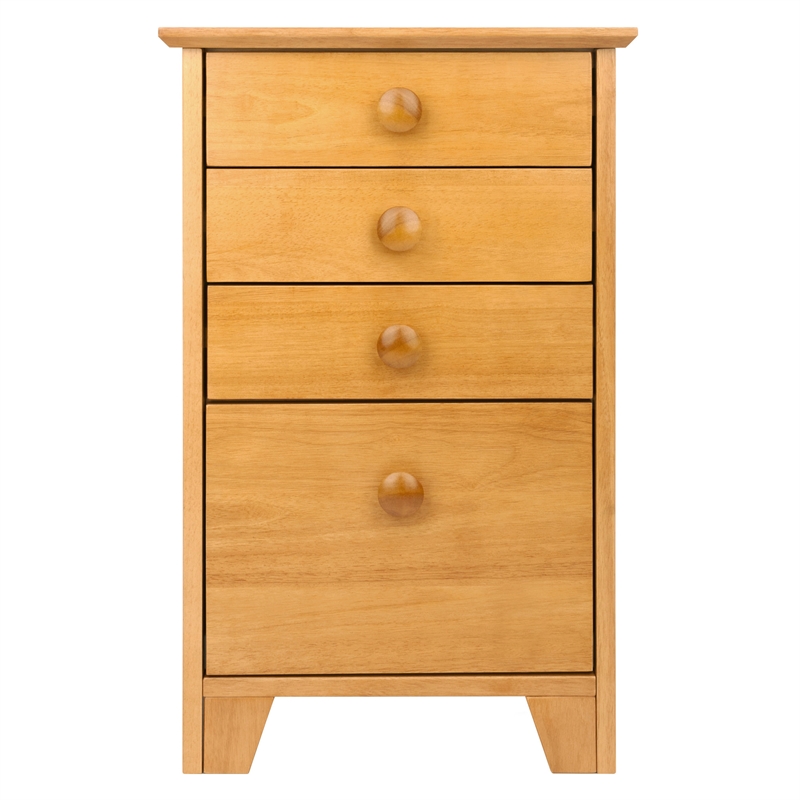 Winsome Studio 4-Drawer Solid Wood Vertical Filing Cabinet in Honey Brown
