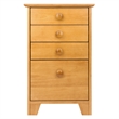Winsome Studio 4-Drawer Solid Wood Vertical Filing Cabinet in Honey Brown