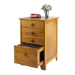 Winsome Studio 4-Drawer Solid Wood Vertical Filing Cabinet in Honey Brown
