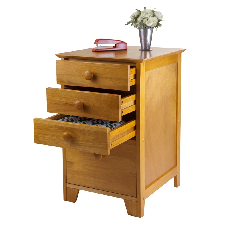 Winsome Studio 4-Drawer Solid Wood Vertical Filing Cabinet in Honey Brown