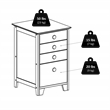 Winsome Studio 4-Drawer Solid Wood Vertical Filing Cabinet in Honey Brown