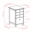 Winsome Studio 4-Drawer Solid Wood Vertical Filing Cabinet in Honey Brown