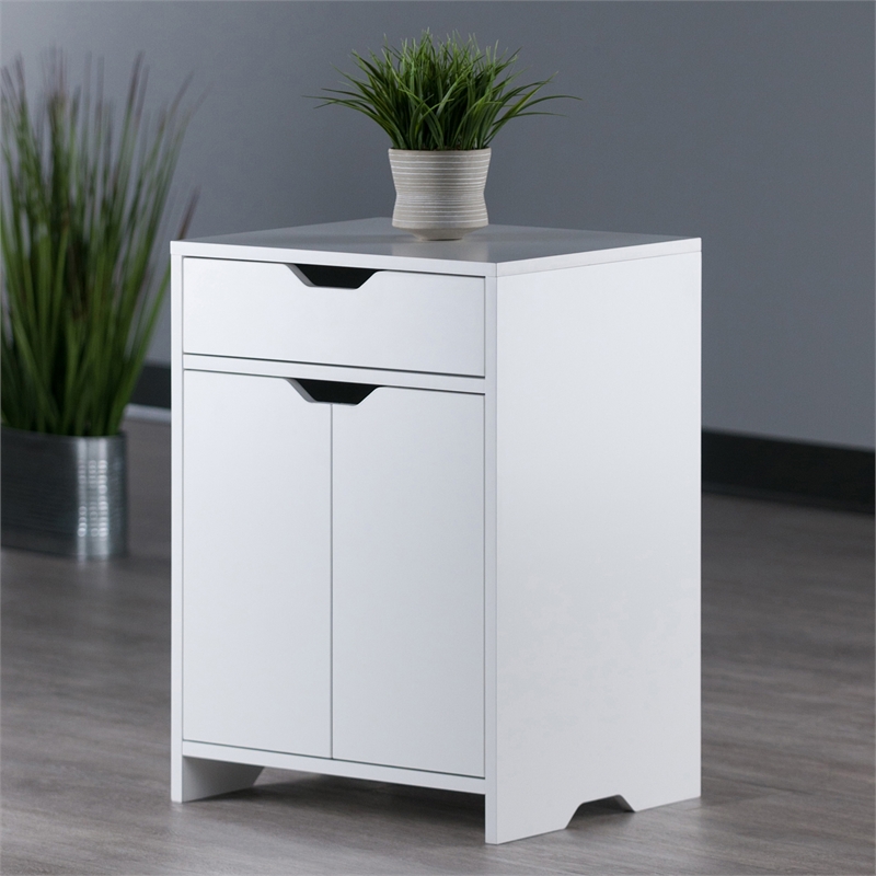 Winsome 1-Drawer Contemporary Wood Storage Cabinet in White
