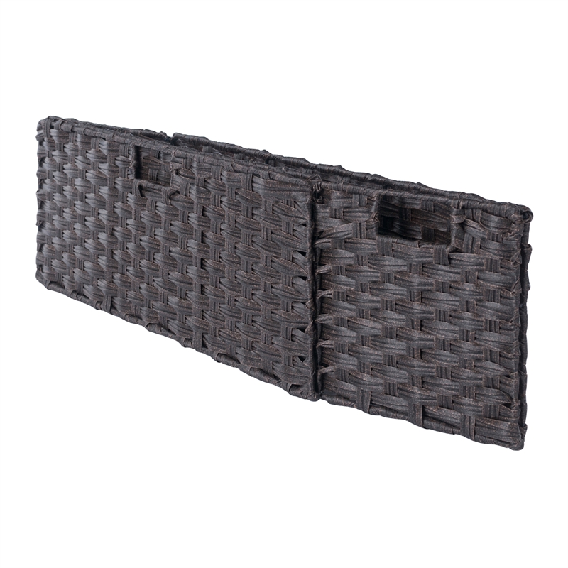 Winsome Melanie 3-Piece Foldable Woven Fiber Wicker / Rattan Basket - Chocolate