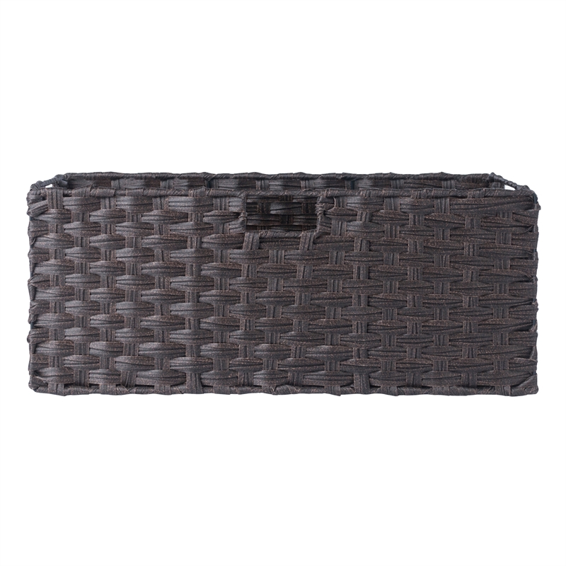 Winsome Melanie 3-Piece Foldable Woven Fiber Wicker / Rattan Basket - Chocolate