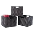 Winsome Melanie 3-Piece Foldable Woven Fiber Wicker / Rattan Basket in Chocolate