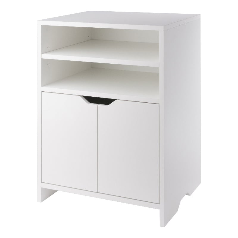 Winsome Open Shelf Contemporary Wood Storage Cabinet in White
