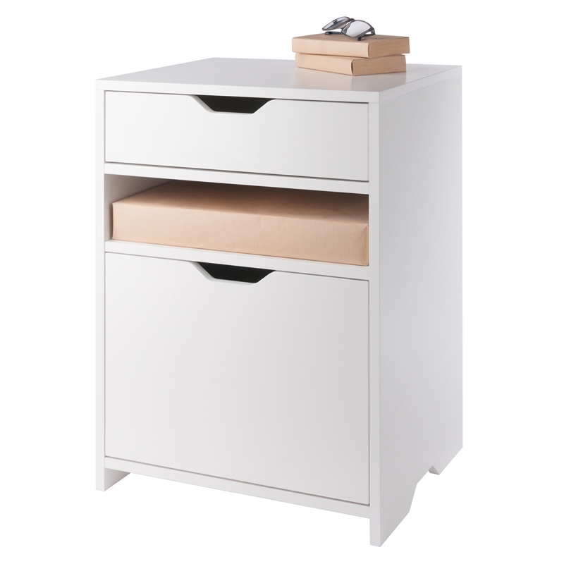 Winsome Filing Contemporary Wood Storage Cabinet in White