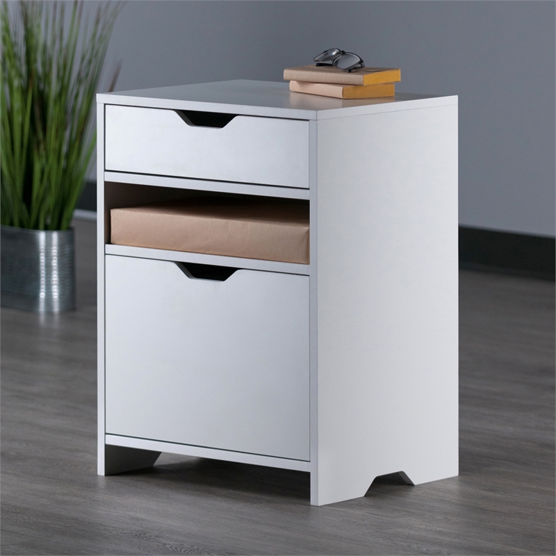 Winsome Filing Contemporary Wood Storage Cabinet in White