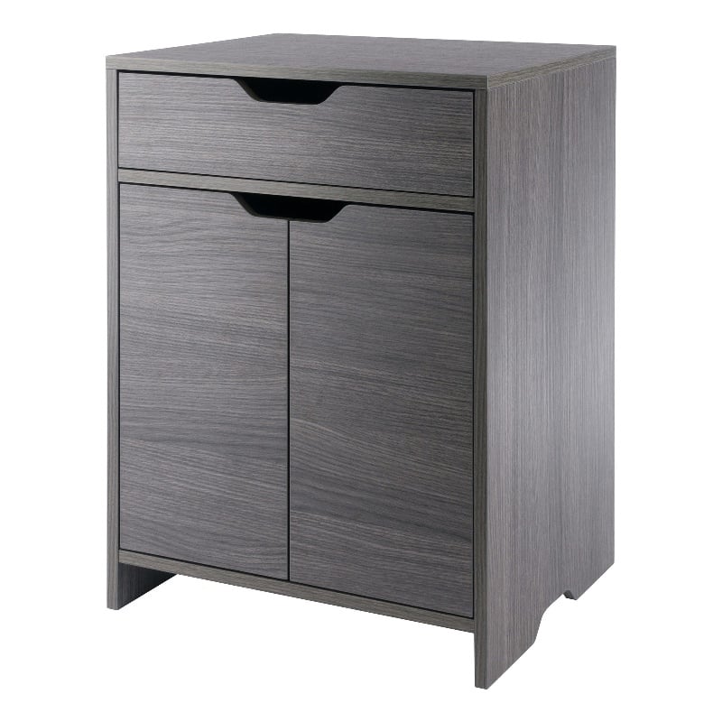 Winsome 1-Drawer Contemporary Wood Storage Cabinet in Charcoal